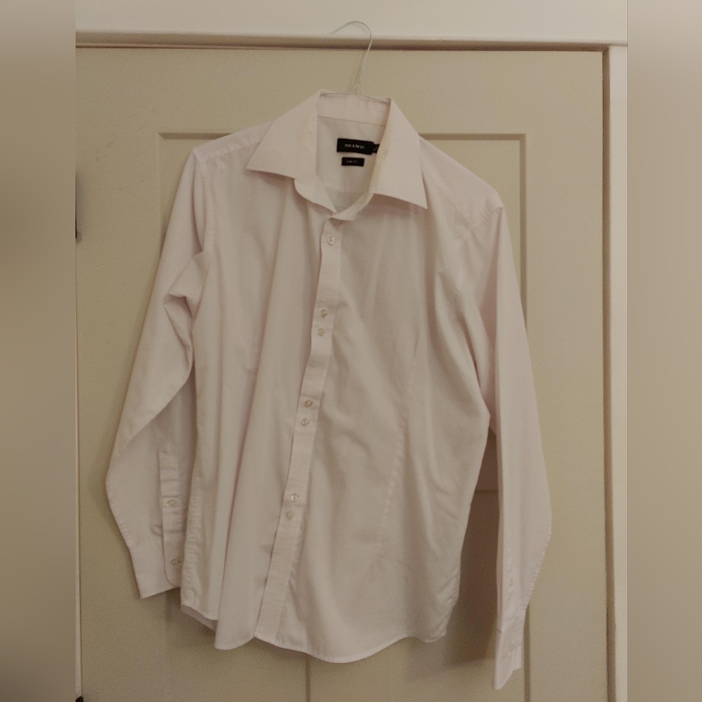 Seine mens white button down shirt